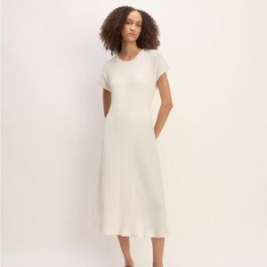 Everlane Cream Ribbed Dress